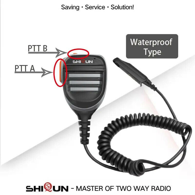 UV-9R Pro Microphone Speaker Waterproof PTT MIC for Baofeng Walkie Talkies UV-9G UV-XR GT-3WP BF-A58 UV-S22 Pro Waterproof Radio-WAYBIKER