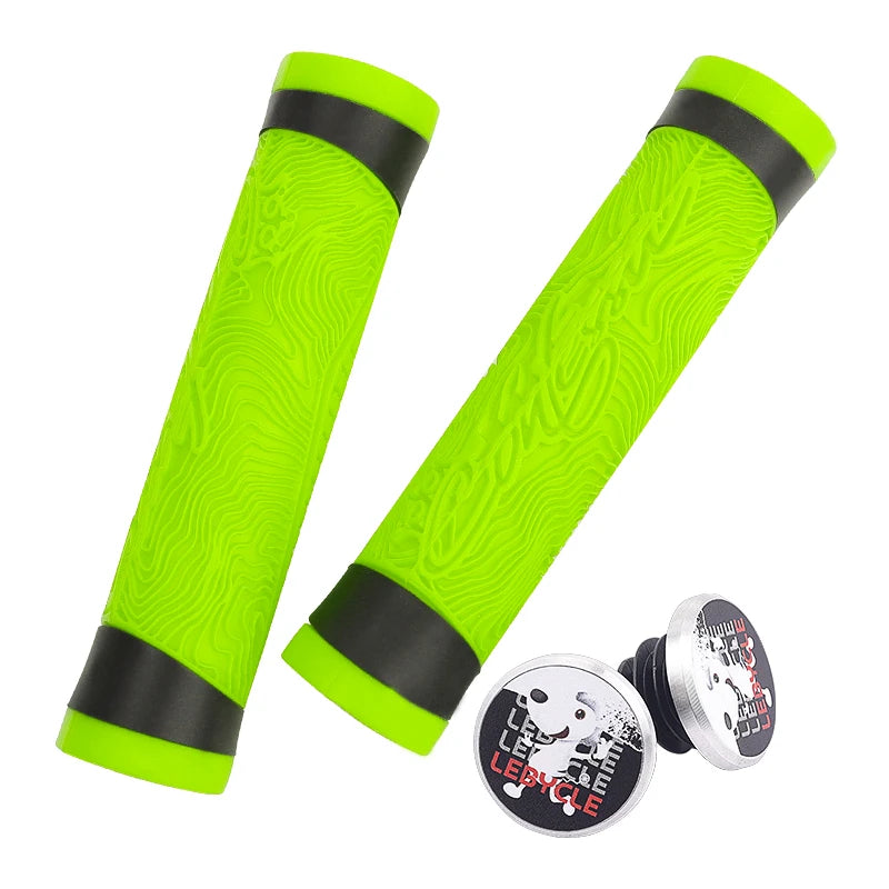 Lebycle Pure Silicone Gel Durable Shock Proof Anti Slip Soft Bicycle Grips for MTB Mountain Bike 22.1mm Handlebar-WAYBIKER