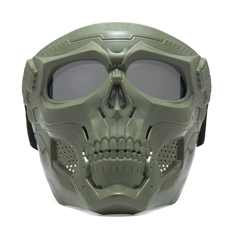 Cycling Colored Goggle Motorcycle Skull Skeleton Mask Windproof Full Face Mask Paintball Game Tactical Protection Helmet Mask-WAYBIKER
