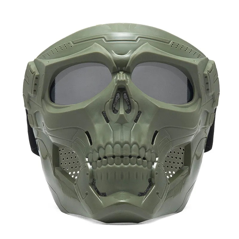 Cycling Colored Goggle Motorcycle Skull Skeleton Mask Windproof Full Face Mask Paintball Game Tactical Protection Helmet Mask