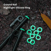 10/50/100pcs Outdoor Ground Nail Luminous Ring Silicone Rubber O-ring Warning Ring For Camping Tent Nail Accessories-WAYBIKER