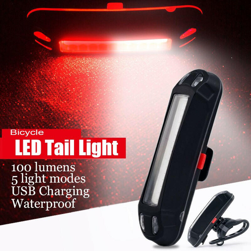 Ultra Bright Bike Tail Light USB Rechargeable Bicycle LED Rear Lamp for Road MTB Helmets Easy to Install for Safety