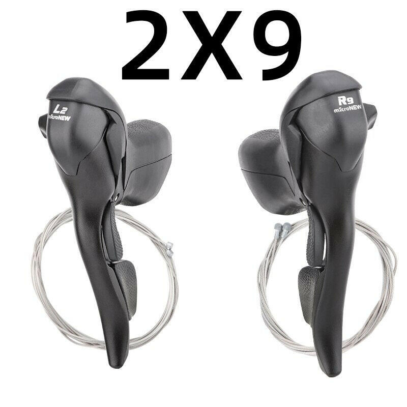 microNEW Road Bike Bicycle Shifter 2*10 Speed For 22.2-23.8mm Handlebar 7/8/9 Speed Dual Control Levers-WAYBIKER