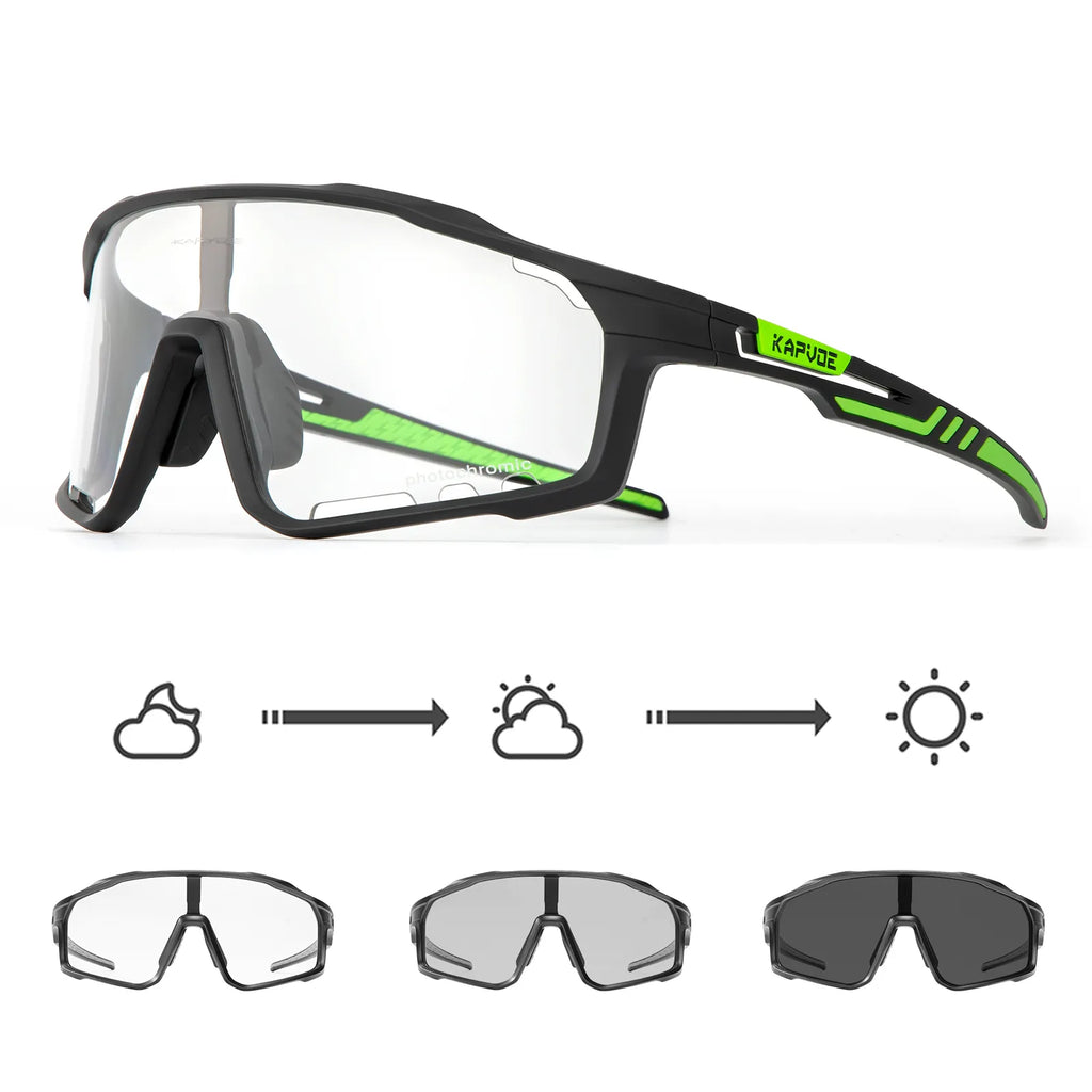 KAPVOE Men‘s Photochromic Cycling Glasses MTB Bike Finishing Sunglasses UV400 Outdoor Bicycle Glasses Women Road Glasses-WAYBIKER