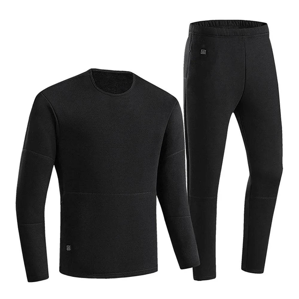 Electric Heating Underwear Set for Man 22 Area Ski Heating Body Suit 3 Levels of Temperature Control Heating Suit-WAYBIKER