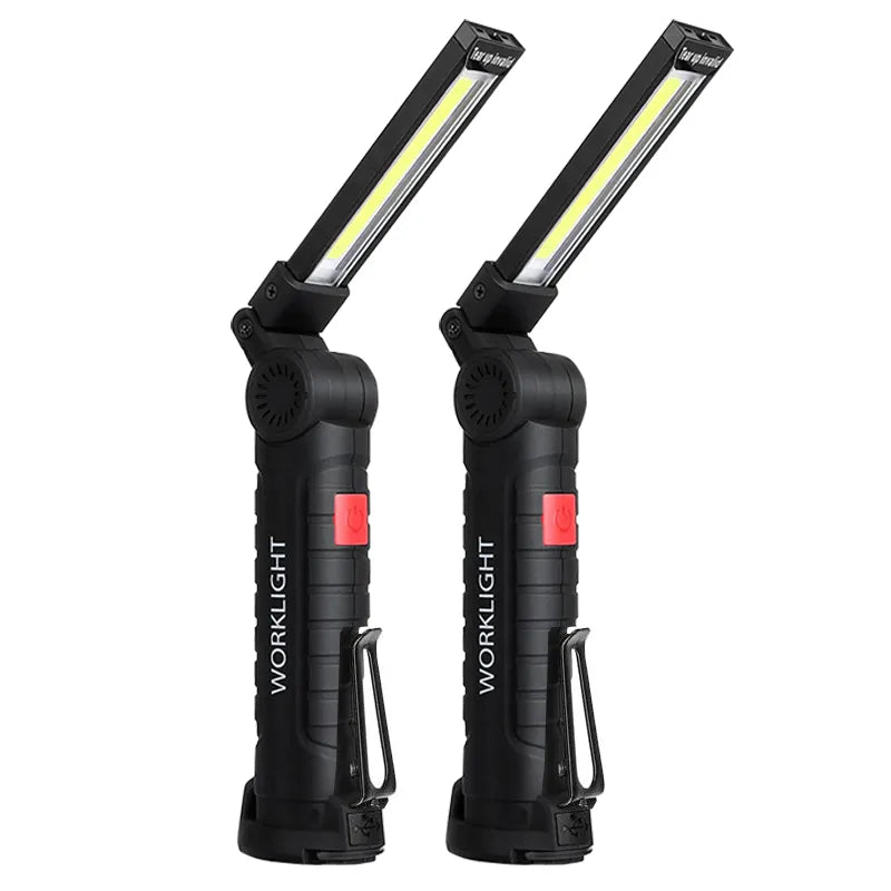 Multi Function Folding Work Light COB LED Camping Flashlight USB Rechargeable with Built-in Battery 5 Modes Inspection Lamp-WAYBIKER