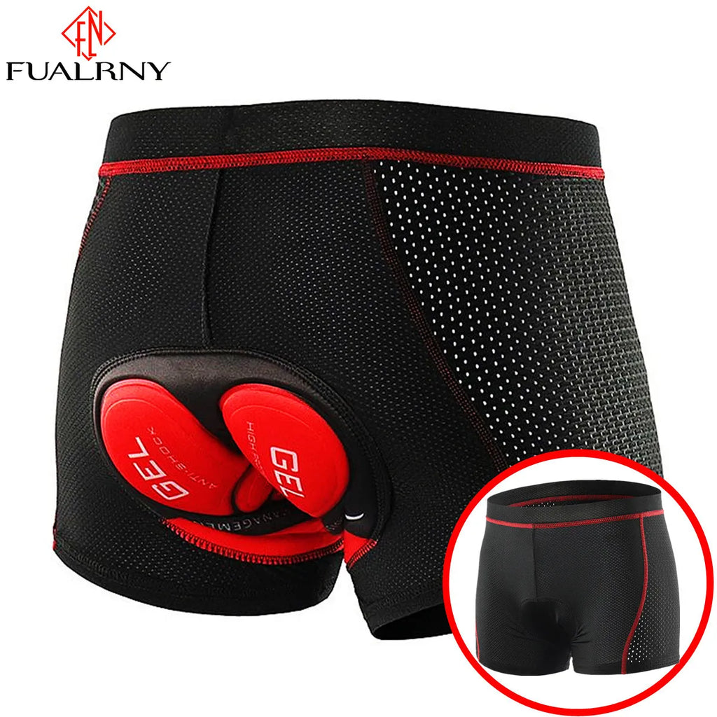 FUALRNY Cycling Shorts Underwear Breathable Padded 5D Gel Bike Shorts Men MTB Anti Slip Leg Grips Riding Cycling Shots Ciclismo-WAYBIKER