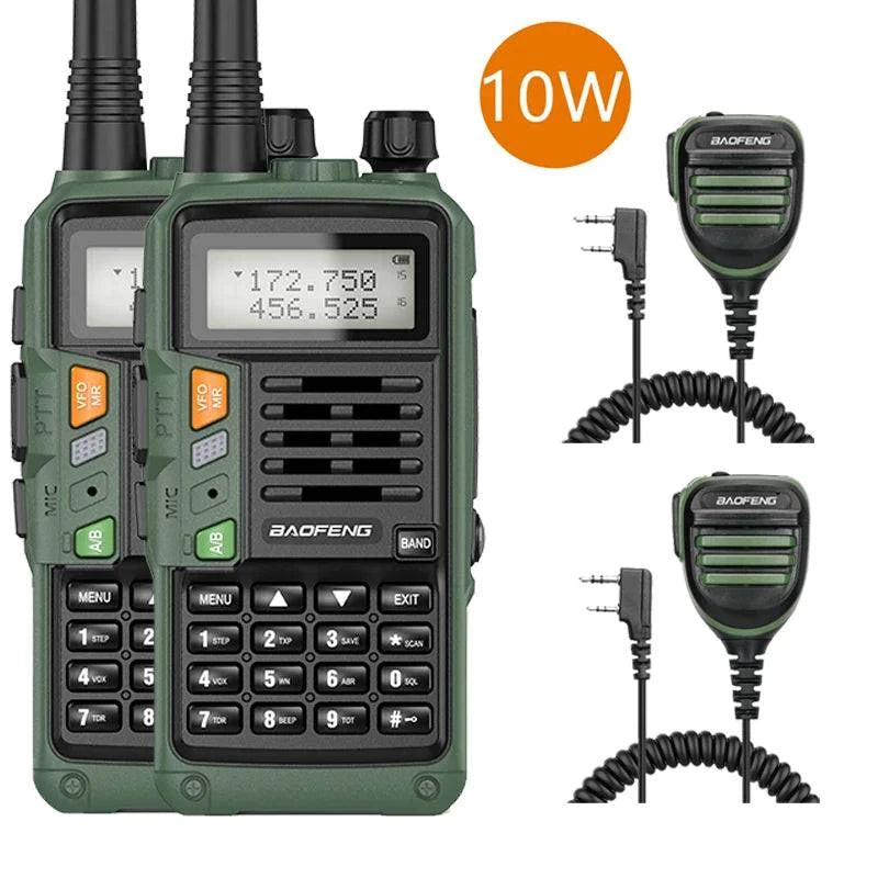 2PCS BaoFeng UV-S9 PLUS Waterproof Walkie Talkie 10W Powerful CB Radio Long Range Portable Two Way Radio set for hunting travel-WAYBIKER