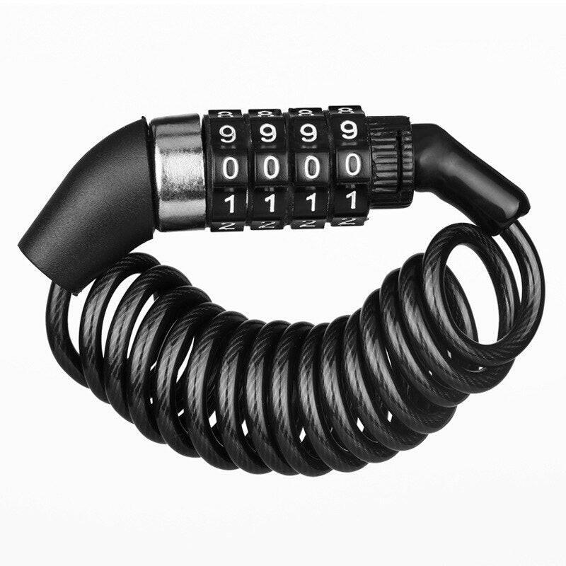 Bicycle Mini Password Lock Portable Helmet Lock Durable Steel Wire Lock Mountain Bike Frame Lock Bicycle Accessories-WAYBIKER