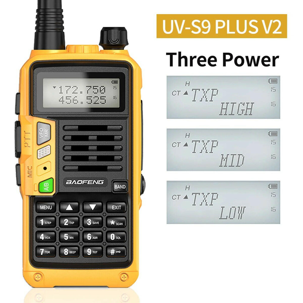 BAOFENG UV-S9 Plus V1 V2 Powerful Handheld UHF VHF Dual Band 16 KM Long Range Waterproof Walkie Talkie Ham UV-5R Two Way Radio