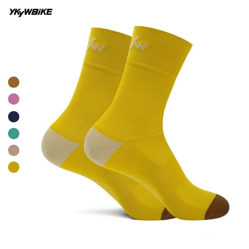 YKYWBIKE Cycling Socks Lightweight Breathable Bike Socks Road Bicycle Socks Running Socks Camping Hiking Sports Socks-WAYBIKER