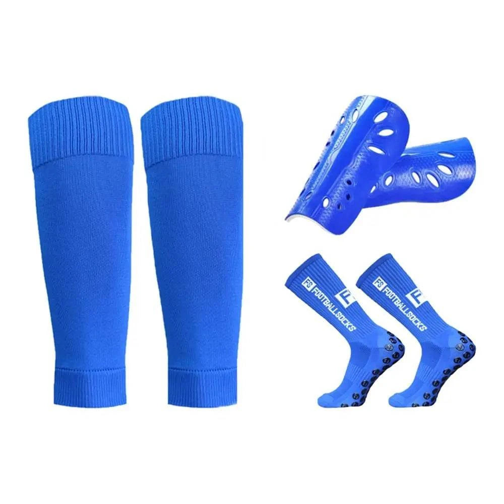 Anti Slip Soccer Socks Calf Sleeves and Leg Pads Set Outdoor Sport Running Stretch Socks Athletic Football Socks with Gripper-WAYBIKER