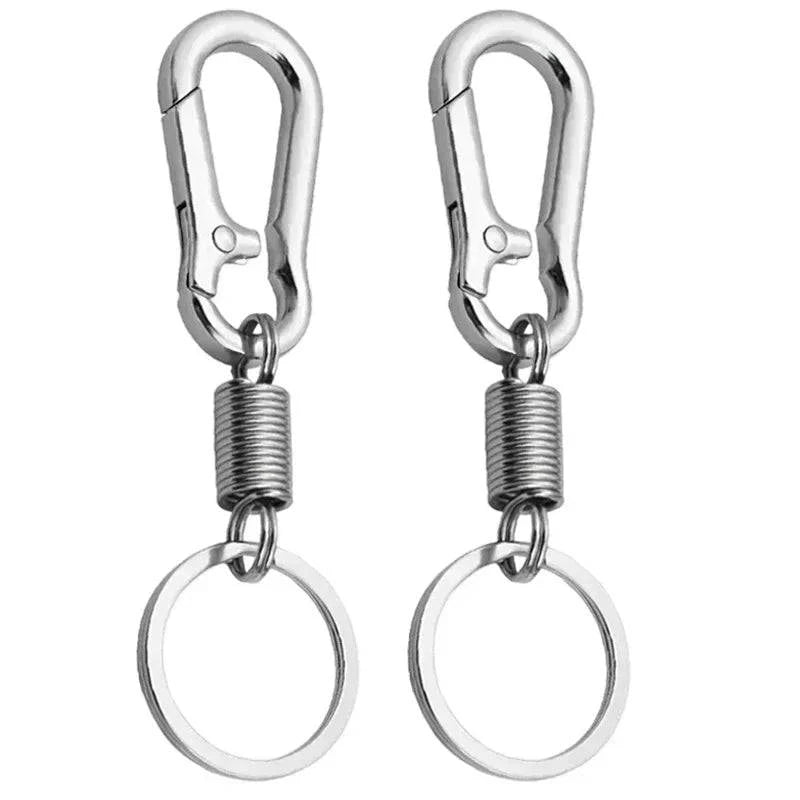 Spring Keychain Zinc Alloy Carabiner Buckle Key Rings Anti-lost Climbing Hook Car Keychians Man Metal Key Chains Accessories-WAYBIKER