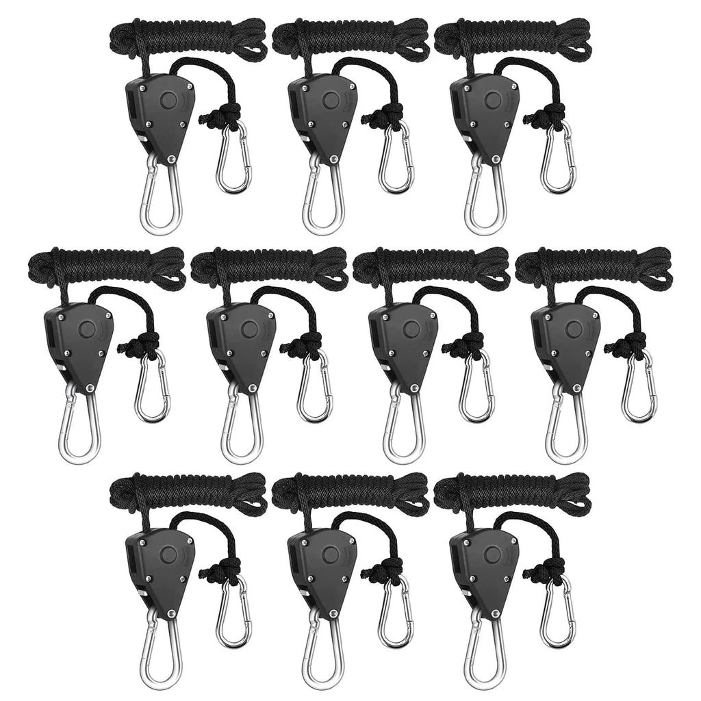 4/8/10pcs Pulley Ratchets Heavy Duty Rope Clip Hanger Adjustable Lifting Pulley Lanyard Hanger Boat Bow Rope Lock Tie Down Strap-WAYBIKER