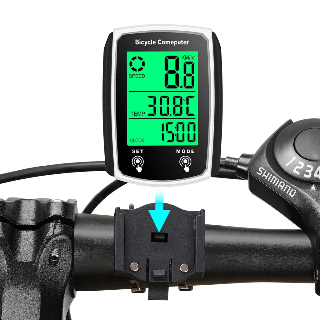 Wired Bike Computer 19 Functions Touch Bike Speedometer Odometer Waterproof Bicycle   Computer with Backlight-WAYBIKER