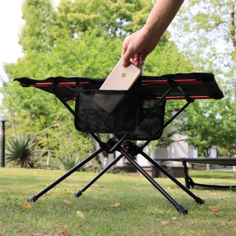 Outdoor Camping Cloth Folding Dining Table, Wear-resistant and Tear Resistant Cloth Table, Double Cup Compartment Configuration-WAYBIKER