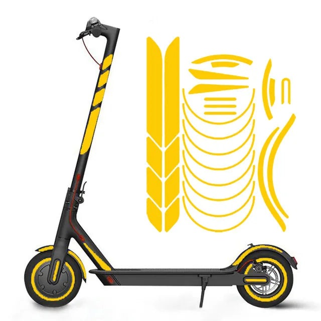 Body Warning Stickers for Xiaomi M365 Pro 1s PRO 2 Electric Scooter Reflective Sticker Cover Wheel Sticke Parts-WAYBIKER