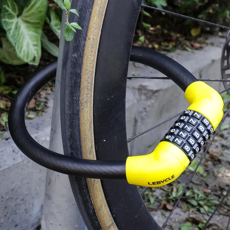 LeBycle Anti-Theft Bike Lock 5 Digit Code Combination Stainless Steel Cable Bicycle Security Lock Equipment MTB Bike Lock-WAYBIKER