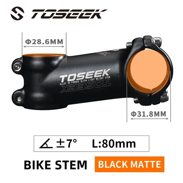 TOSEEK Ultralight Aluminum Bike Handlebar Stem 6 Degree 17 Degree Mtb Stem 50mm-120mm Power Mtb 31.8mm Mountain Bike Stem-WAYBIKER