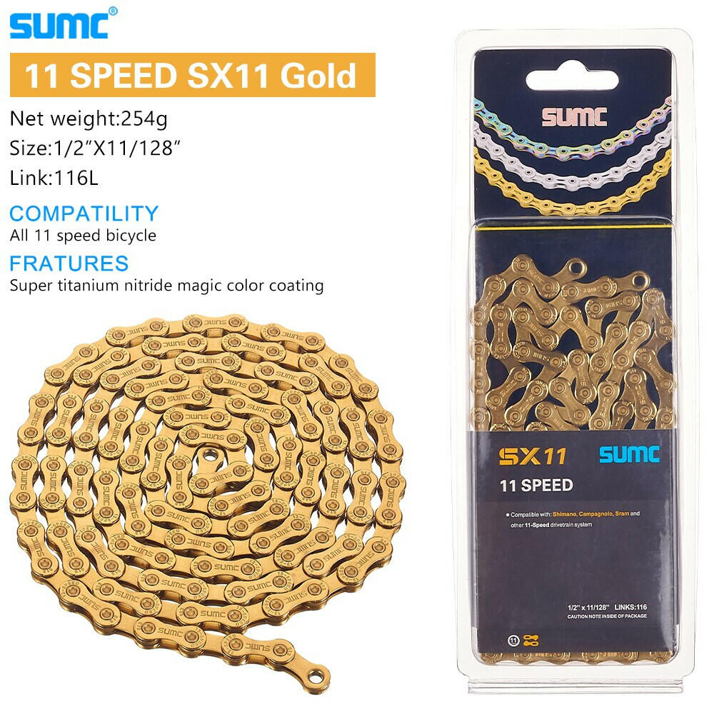 SUMC Bicycle Chain SX11SL 11Speed 116L With MissingLink 11V Mountainbike/Road Bike Diamond Chain Bicycle Part With Original box-WAYBIKER