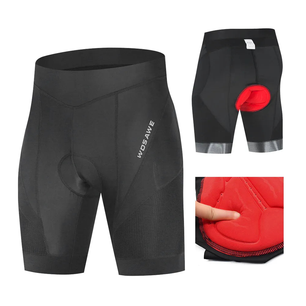 WOSAWE Padded Cycling Shorts Men Women Shockproof MTB Bicycle Bermuda Shorts Summer Road Bike Cycling Tights Ropa Ciclismo-WAYBIKER