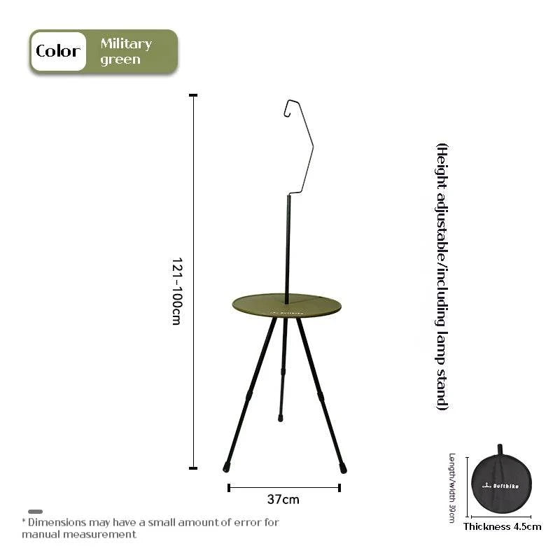 Difeike Small Round Table Outdoor Table Camping Table Adjustable Lightweight Outdoor Folding Table Lamp Stand-WAYBIKER