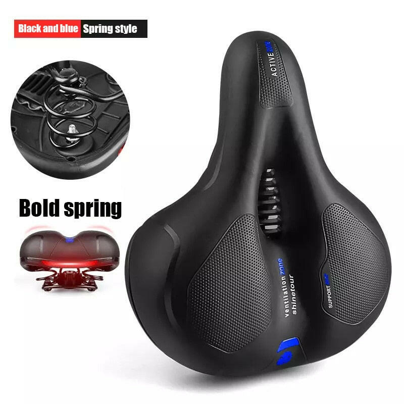 Bike Seat Bicycle Saddle with Taillight Mountain Cushion Bicycle Big Butt Widened Soft Saddle Comfortable Seat Bike Accessories-WAYBIKER