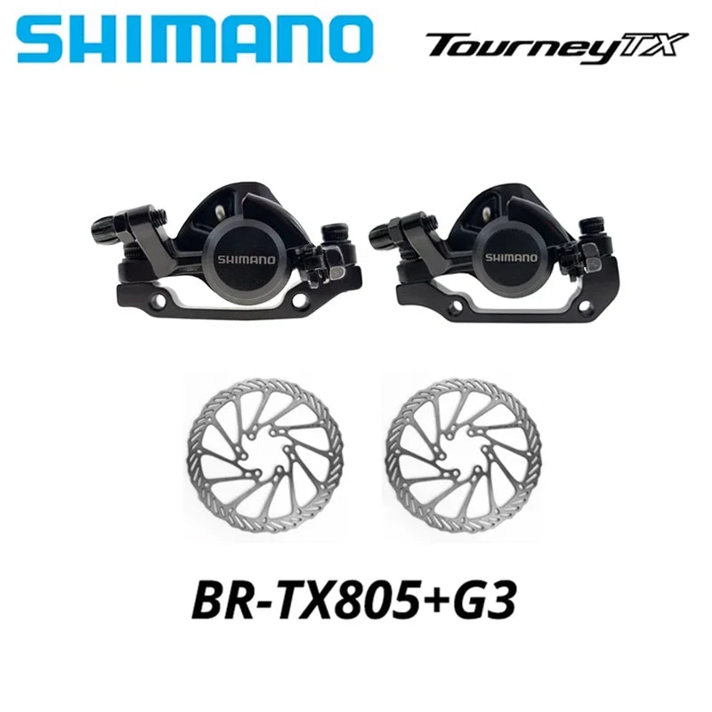 Shimano TOURNEY TX BR-TX805 Mechanical Disc Brake Calipers Resin Pads TX805 Caliper G3 HS1 RT56 RT54 RT30 RT26 Rotor 160mm