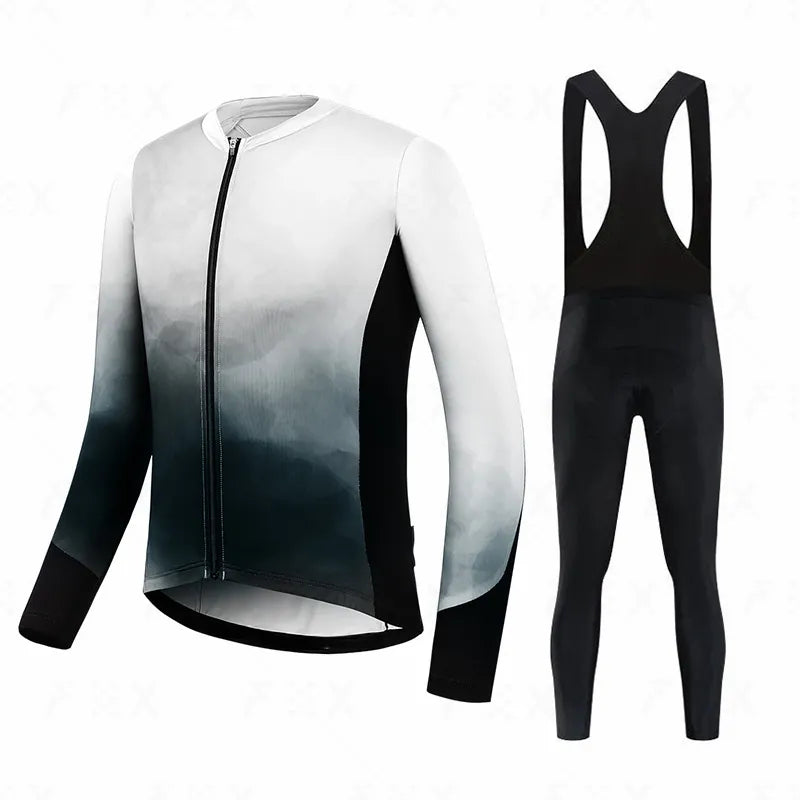 Autumn Cycling Set Men Long Sleeve Jersey Quick-Dry Clothing MTB Maillot Ropa Ciclismo Road Bike Sportswear-WAYBIKER