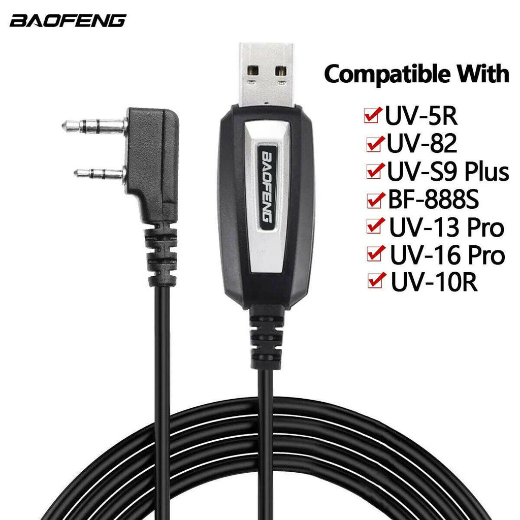 Original Baofeng USB Programming Cable With Driver CD for BaoFeng UV-5R K5 888S 82 UV-S9 PLUS UV-13 16 17 21 PRO Walkie Talkies