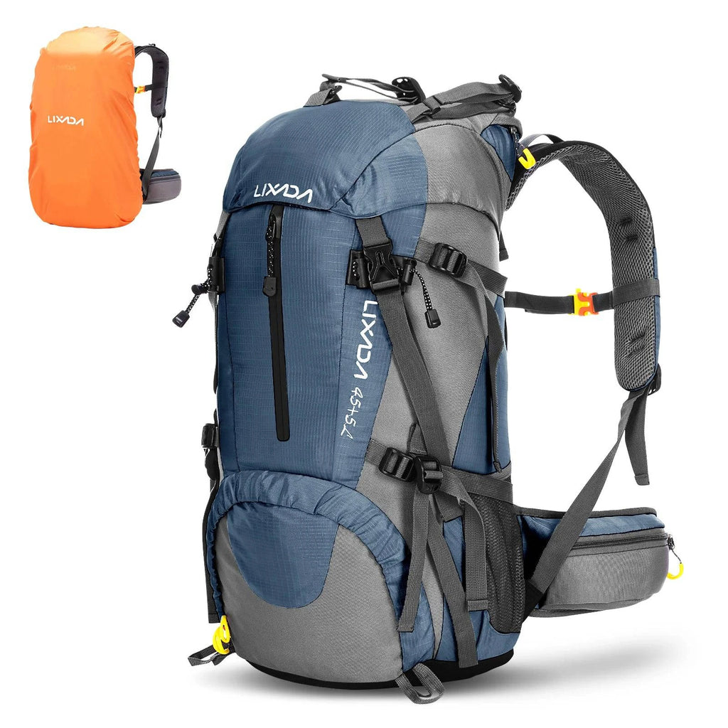 Lixada 50L Hiking Backpack Water Resistant Outdoor Sport Knapsack Camping Travel Pack Climbing Trekking Bag with Rain Cover-WAYBIKER