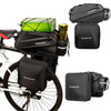 3-in-1 Bike Rack Bag Waterproof Bicycle Rear Seat Bag with 2 Side Hanging Bags Cycling Cargo Luggage Bag Pannier
