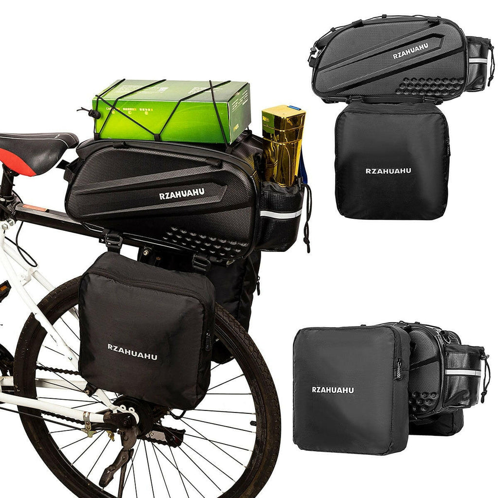 3-in-1 Bike Rack Bag Waterproof Bicycle Rear Seat Bag with 2 Side Hanging Bags Cycling Cargo Luggage Bag Pannier-WAYBIKER