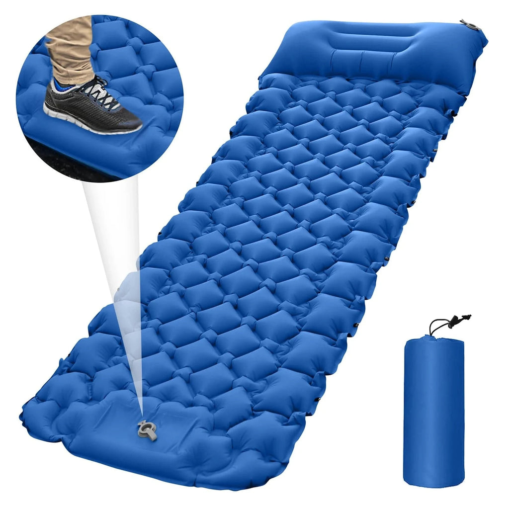 Ultralight Sleeping Pad Portable Outdoor Camping Mat Inflatable Air Mattress Outdoor Hiking Trekking Picnic Sleeping Mat Single-WAYBIKER