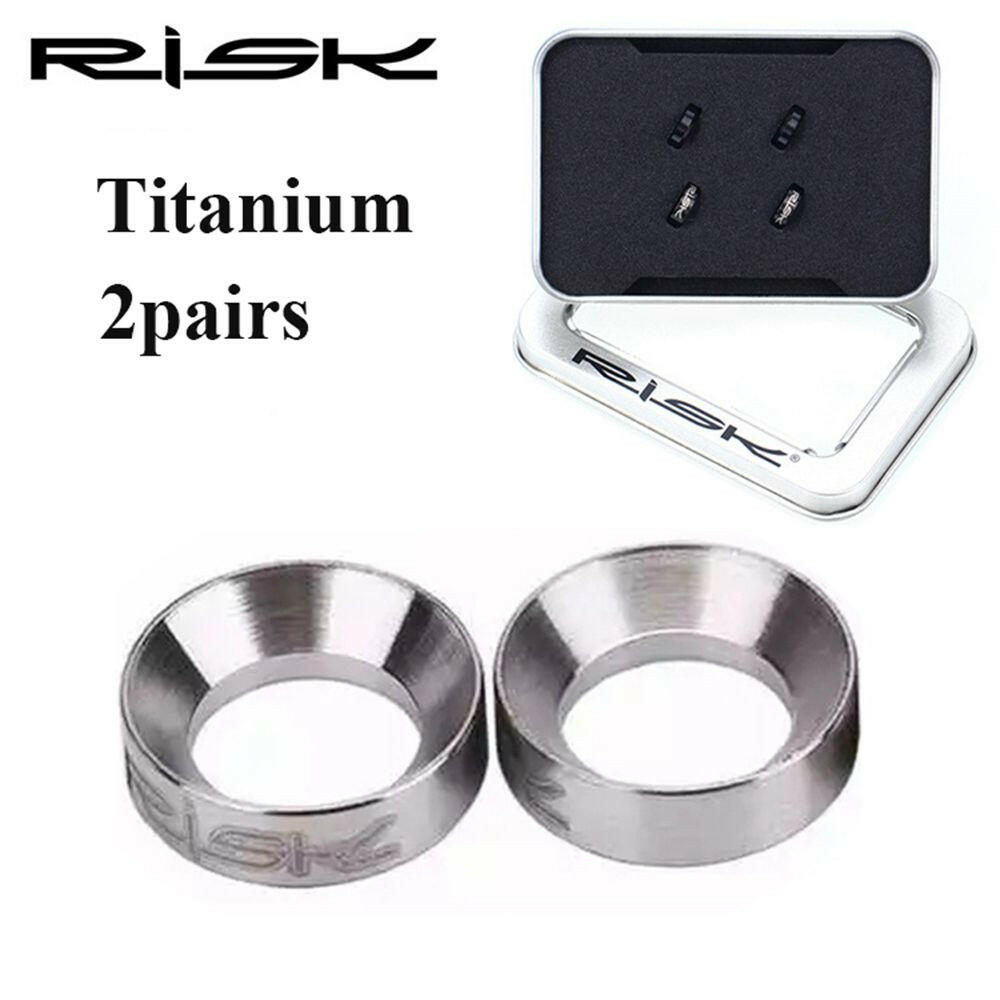 2pairs RISK Mountain BMX Bike Bicycle Titanium M6 Concave and Convex Washer Spacer For Disc Brake Caliper Group-WAYBIKER