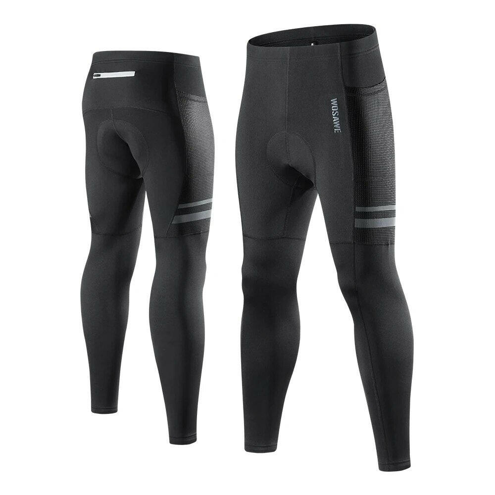 WOSAWE Winter Cycling Tight Warm Up Men Pants Long-distance Cycling Trousers Thermal Fleece Biker MTB Pant-WAYBIKER