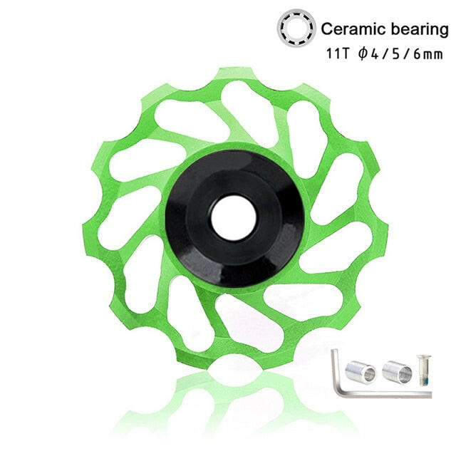 11T 13T 17T MTB Road Bike Rear Derailleur Jockey Wheel Ceramic Bearing Pulley CNC Guide Roller ldler 4mm5mm6mm For Shimano Sram-WAYBIKER