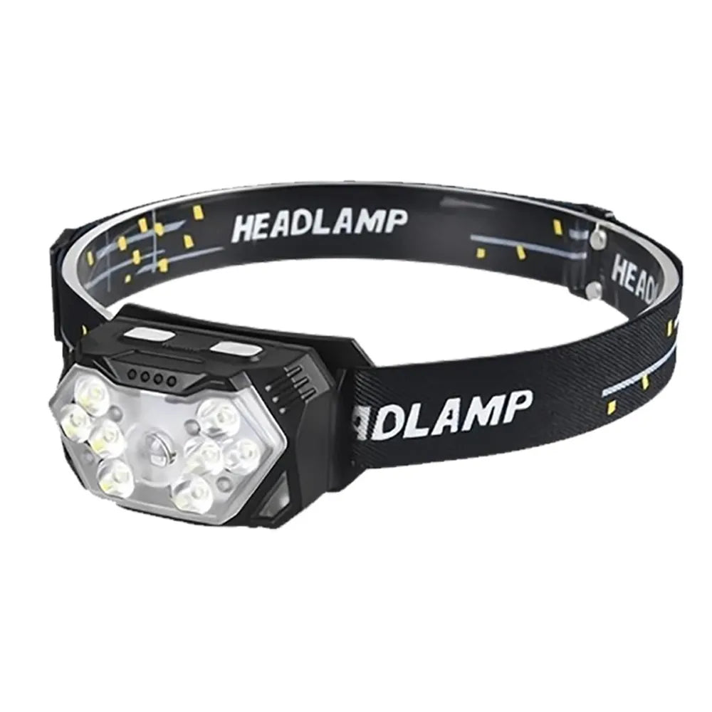 9 Led Strong Light Headlamp USB Rechageable Motion Sensor Headlight Portable Fishing Camping Outdoor Head Lamp Work Flashlight-WAYBIKER