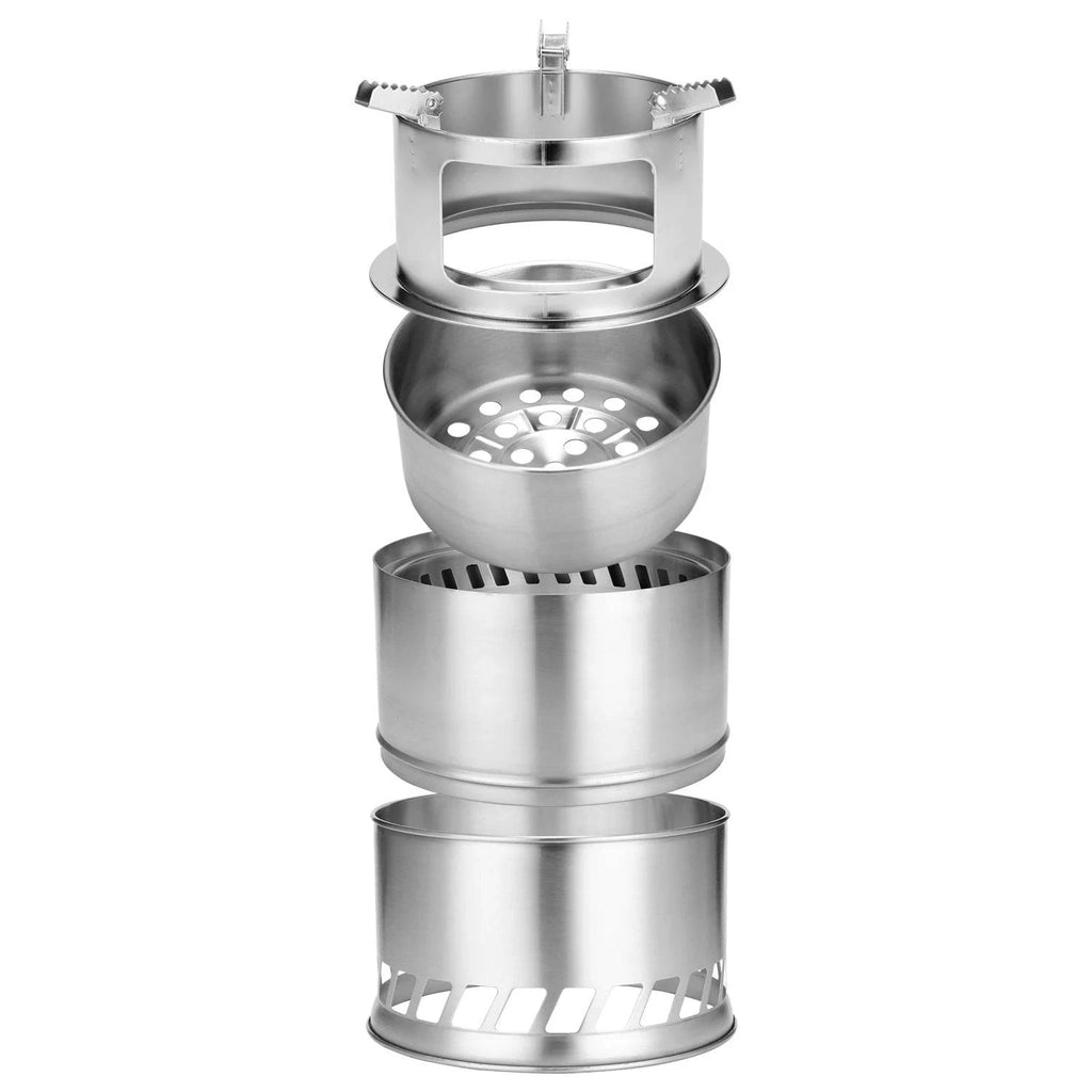Outdoor Camping Furnace End Deconstructable Wood Stoves Portable Picnic Barbecue Stoves Windproof Cooking Stainless Steel Stove-WAYBIKER