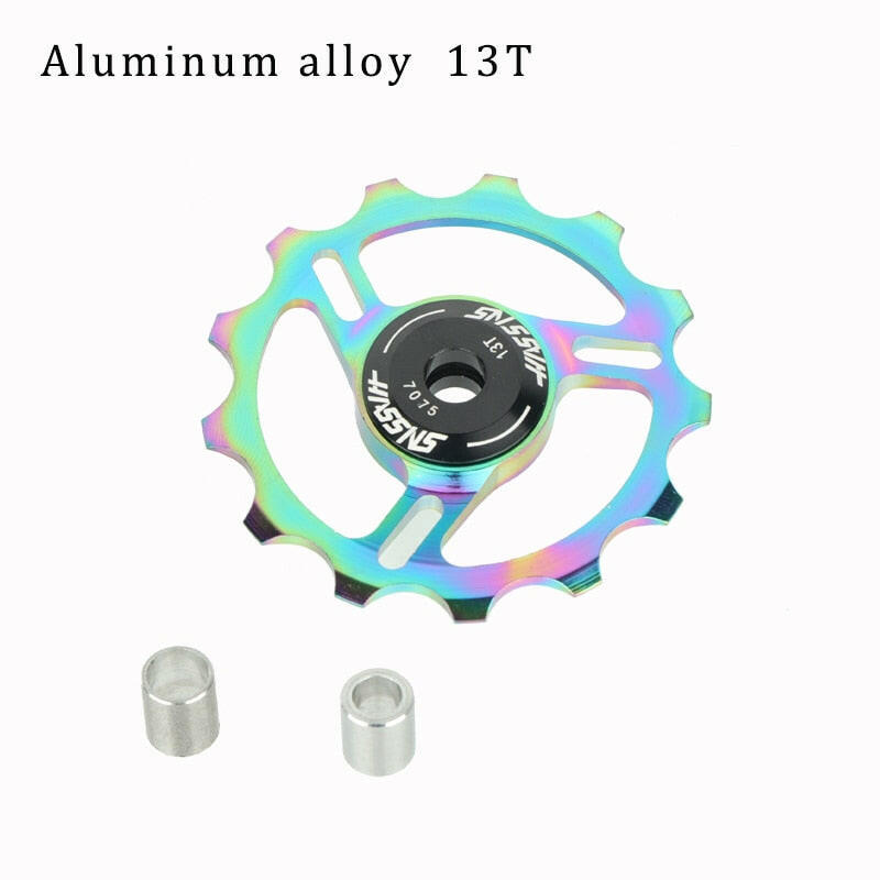HASSNS Mtb Pulleys Bicycle Derailleur Metal Ceramics Bearing Road Mountain Bike Rear Derailleur Pulley Wheel 11T 13T Cycling-WAYBIKER