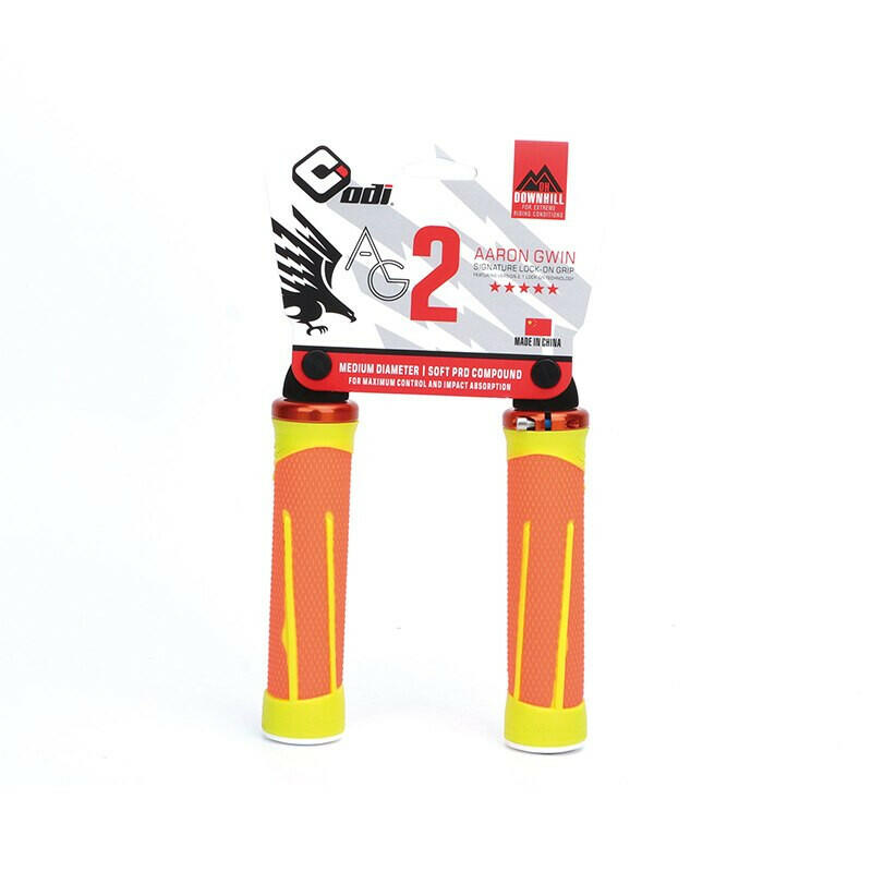 ODI MTB Bike Silicone Grips Comfortable Lockable Handle Grip CNC aluminum lock ring Anti-Slip two-tone Handlebar Grip Bike Parts-WAYBIKER