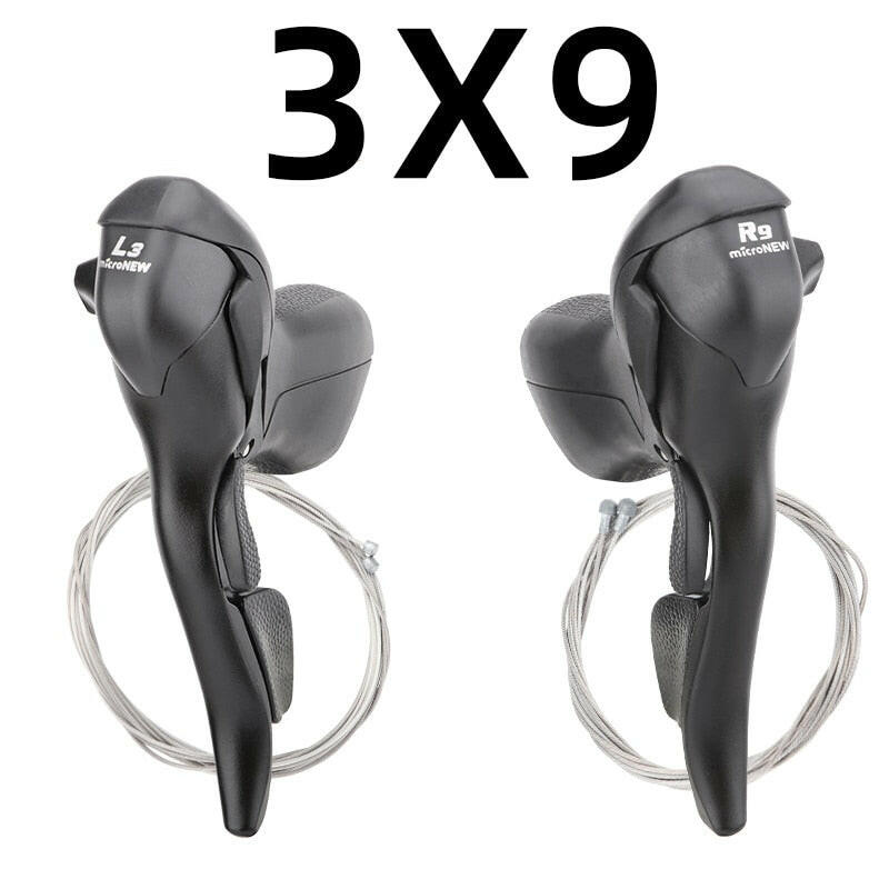 MicroNEW Road Bike Shifter 3x7 3x8 3x9 3x10 Speed Brake Levers Bicycle 2x7 2x8 2x9 2x10 Speed Front Derailleur For Shimano-WAYBIKER