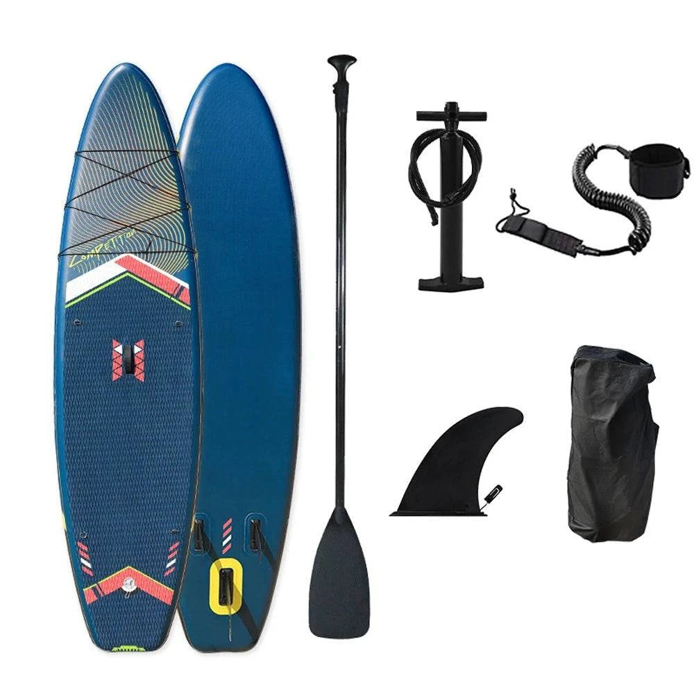 Inflatable Stand-Up Surfboard Seaside Beach Water-skiing Surfboard Water Sports PVC Surfboard Paddle Board 3.2m Surfing Board-WAYBIKER