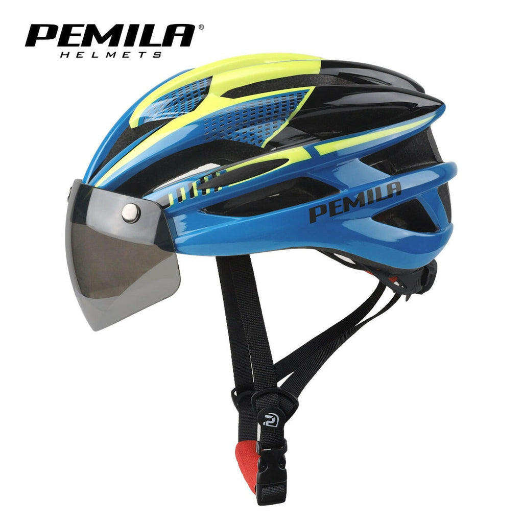PEMILA New Ultralight Cycling Helmet With Goggles Sun Visor Lens Bicycle Helmet Men Women MTB Road Bike Motorcycle E-Bike Helmet-WAYBIKER