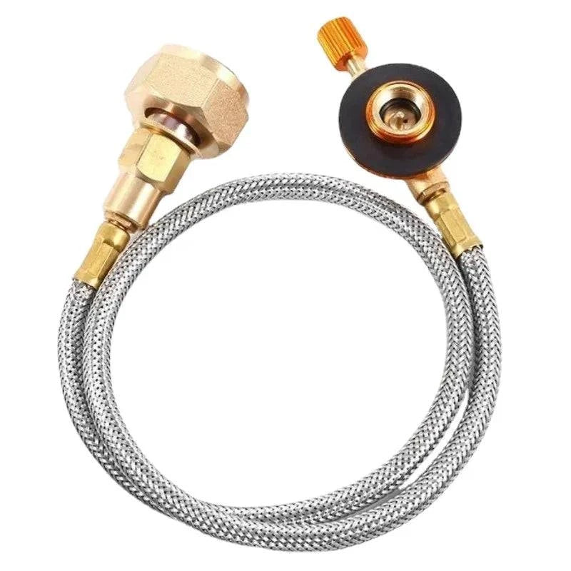 Outdoor Camping Gas Stove Propane Refill Adapter Burner LPG Flat Cylinder tank Coupler Container Adapter Save Durable Metal Tube-WAYBIKER