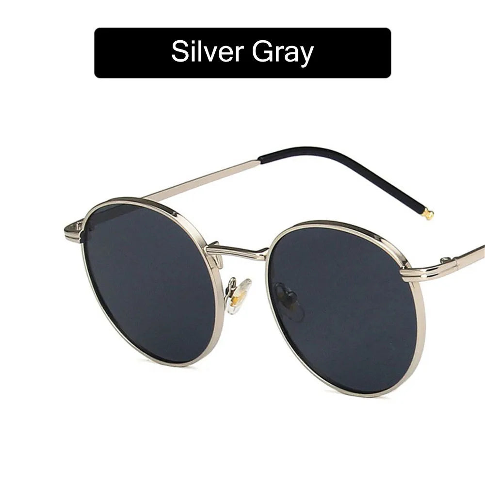 Round Sunglases Metal Frame Sun Glasses Women Men Eyewear Glasses UV400 Shades for Driving Fishing Cycling-WAYBIKER