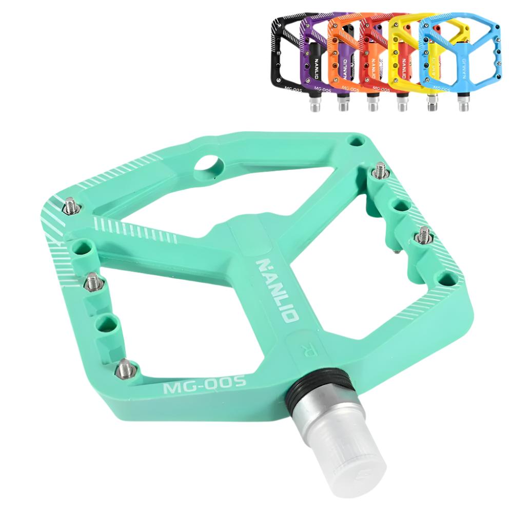 NanLio MTB Ultralight Flat Pedal Bearings XC AM Mountain BMX Anti-slip Big Foot DU Bushing Colorful Nylon Plastic 9/16" Bicycle-WAYBIKER