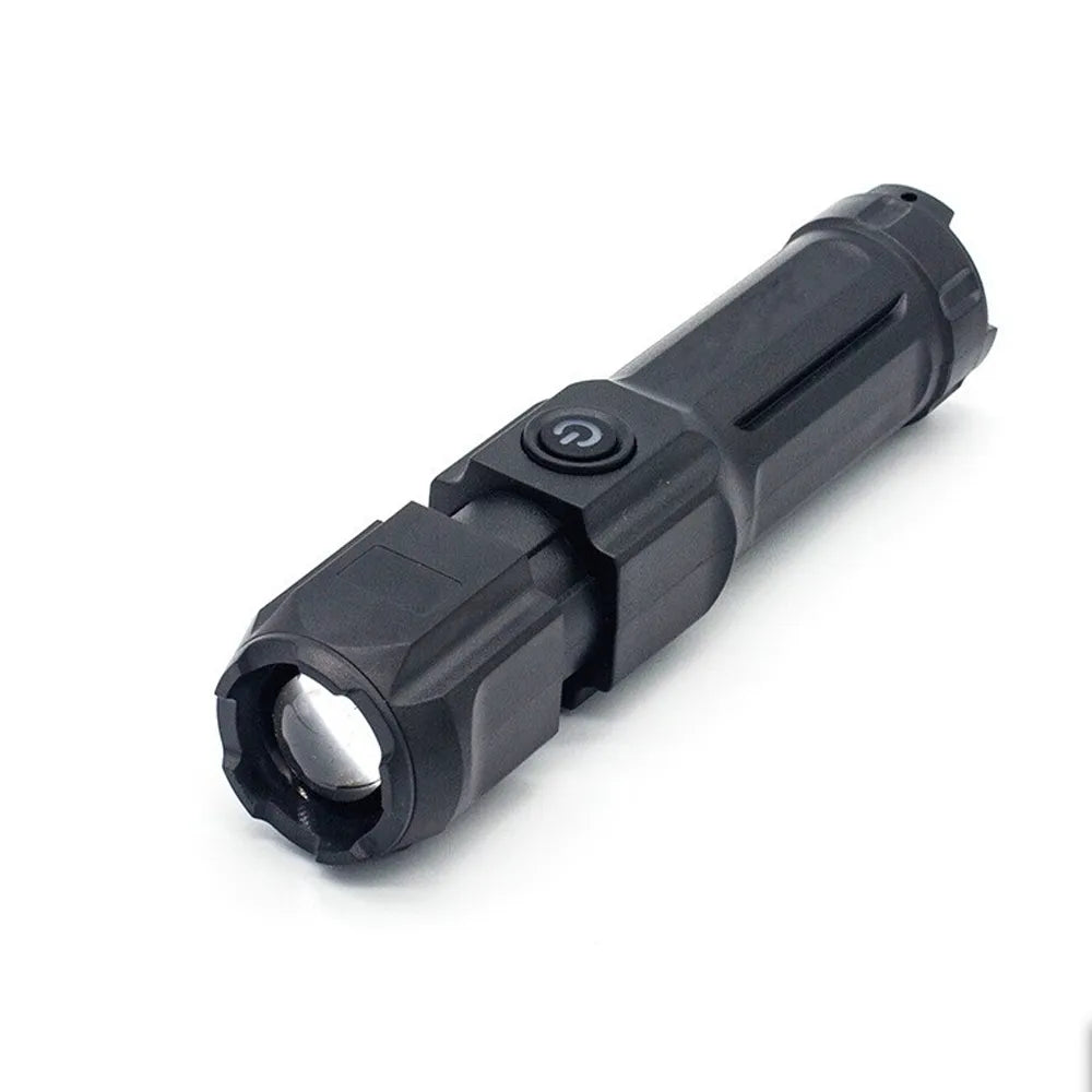 High Power Light Flashlight Outdoor Portable Telescopic Focusing Flashlight COB with Side Lights Dual Light Source Flashlight-WAYBIKER
