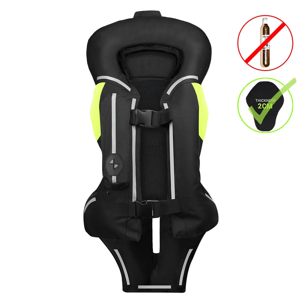 Cycling Airbag Vest Men Motorcycle Jacket Reflective Motocross Air Bag Moto Vest Protective Black Fluorescent S-3XL-WAYBIKER