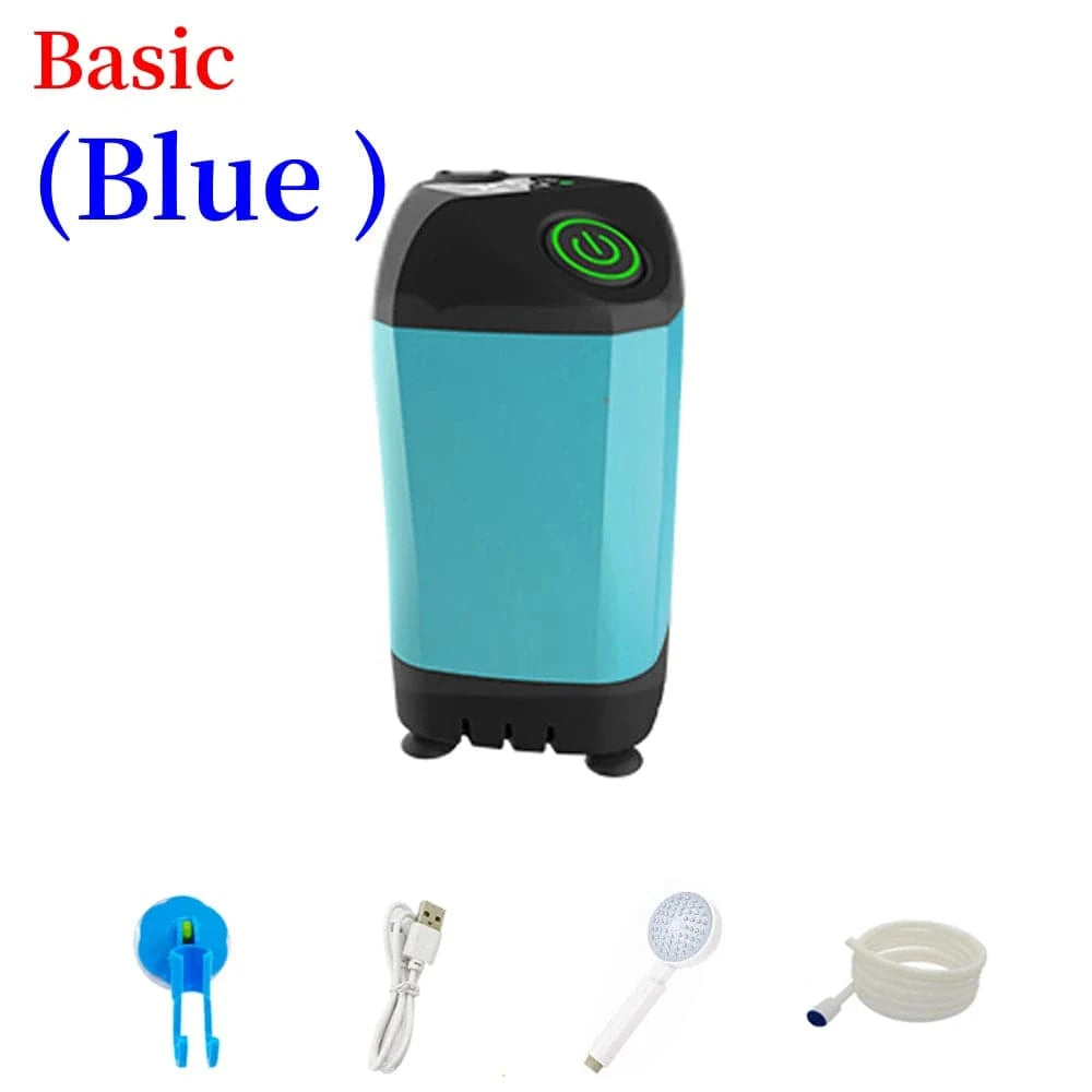 Outdoor Camping Shower Portable Electric Shower Pump Waterproof with Digital Display for Camping Hiking Travel Pet Watering-WAYBIKER